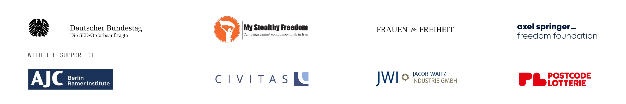 SED Victims’ Commissioner, My Stealthy Freedom, Frauen für Freiheit and Axel Springer Freedom Foundation