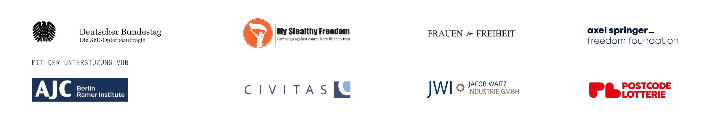 SED-Opferbeauftragte, My Stealthy Freedom, Frauen für Freiheit und Axel Springer Freedom Foundation